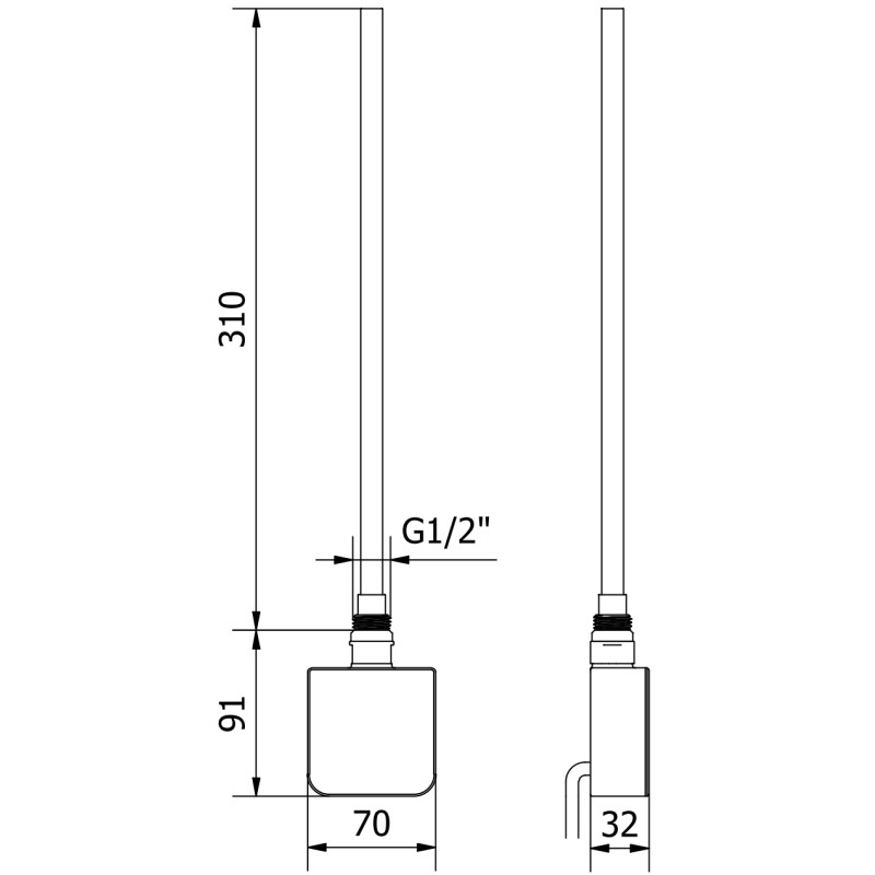 Mexen FA-05W elektrické topné těleso 300 W, bílá - W958-0300-20