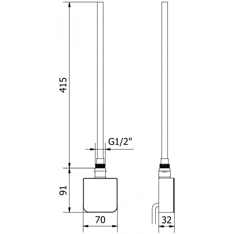 Mexen FA-05W elektrické topné těleso 450 W, černá - W958-0450-70