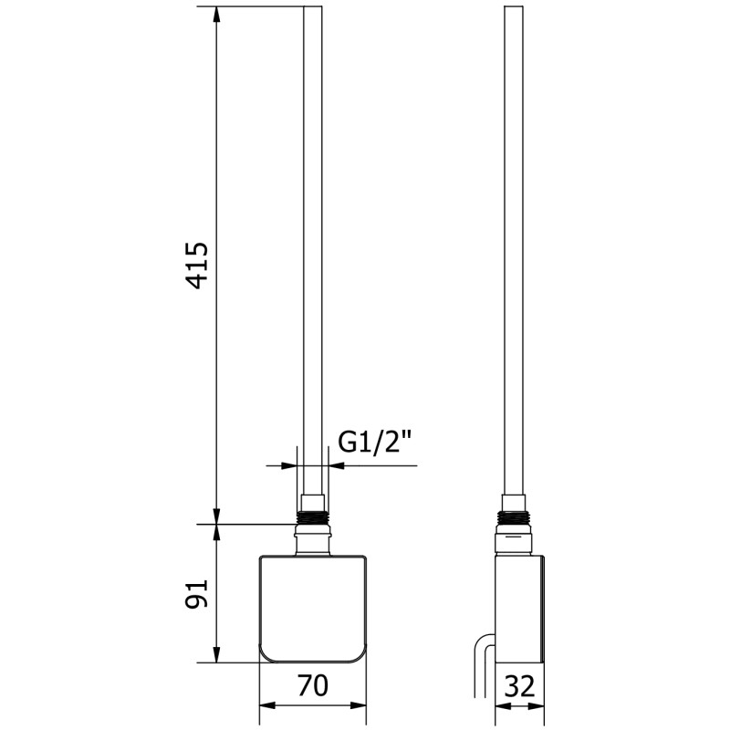Mexen FA-05W elektrické topné těleso 450 W, černé - W958-0450-70