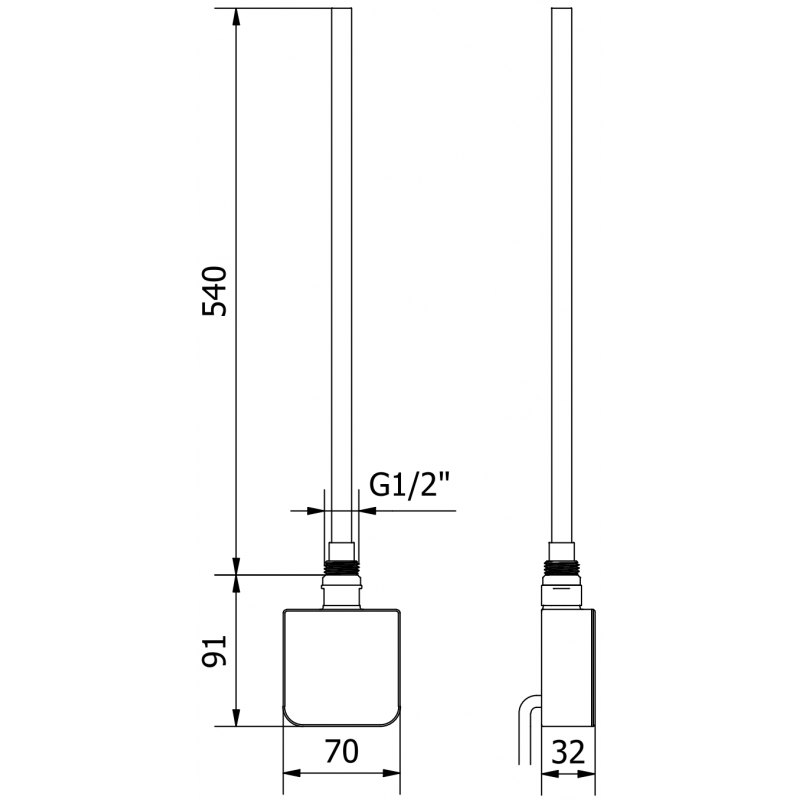 Mexen FA-05W elektrické topné těleso 600 W, černé - W958-0600-70