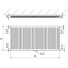 Mexen CC11 deskový radiátor 400 x 2200 mm, spodní středové připojení, 1426 W, antracit - W6C11-040-220-66