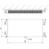 Mexen CCF22 Flat deskový radiátor 300 x 1800 mm, spodní středové připojení, 1621 W, bílý - W6C22F-030-180-00