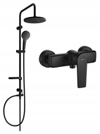 Mexen Erik nástěnná sprchová sada s dešťovou sprchou a sprchovou baterií Lynx, černá - 745940205-70