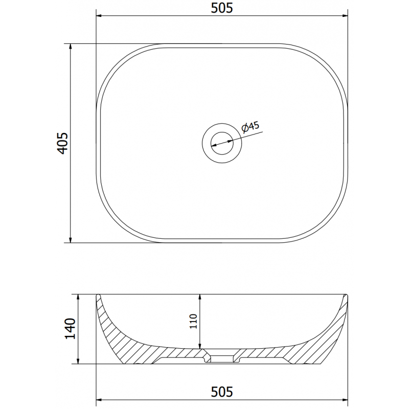 Mexen Rosa umyvadlo na desku 50 x 40 cm světle šedá mat - 21095061