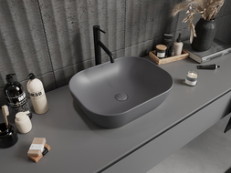 Mexen Rosa umyvadlo na desku 50 x 40 cm, tmavě šedá mat - 21095071