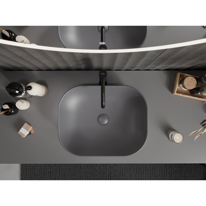 Mexen Rosa umyvadlo na desku 50 x 40 cm, tmavě šedá mat - 21095071