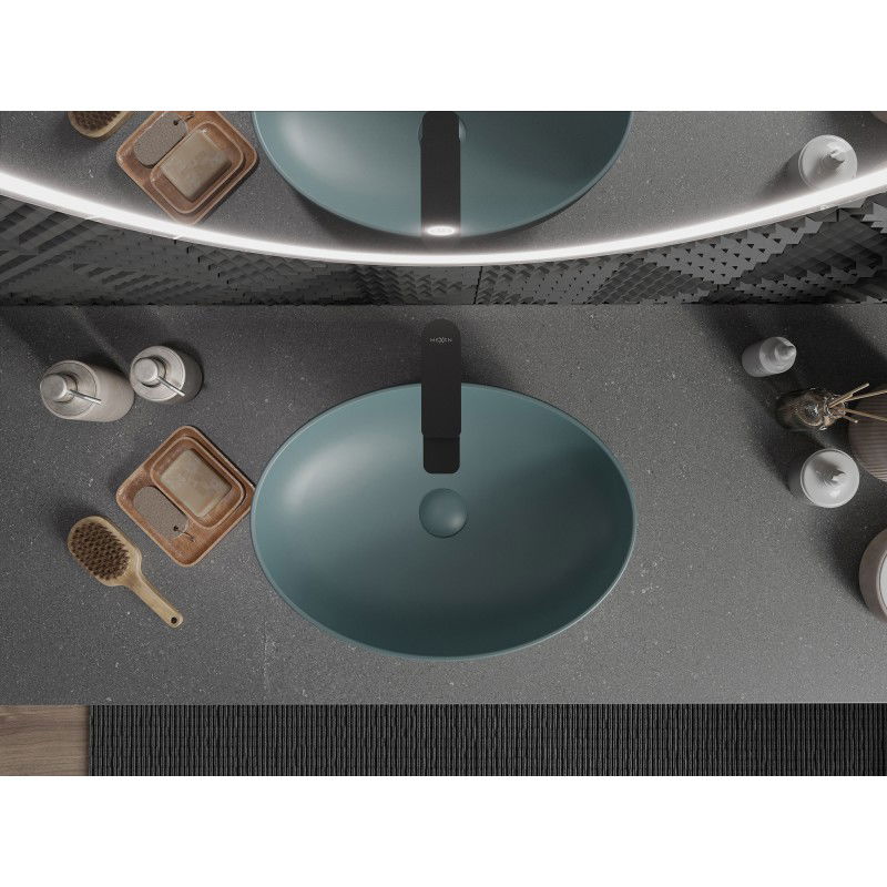 Mexen Cornelia umyvadlo na desku 50 x 37 cm, světle zelený mat - 21885048