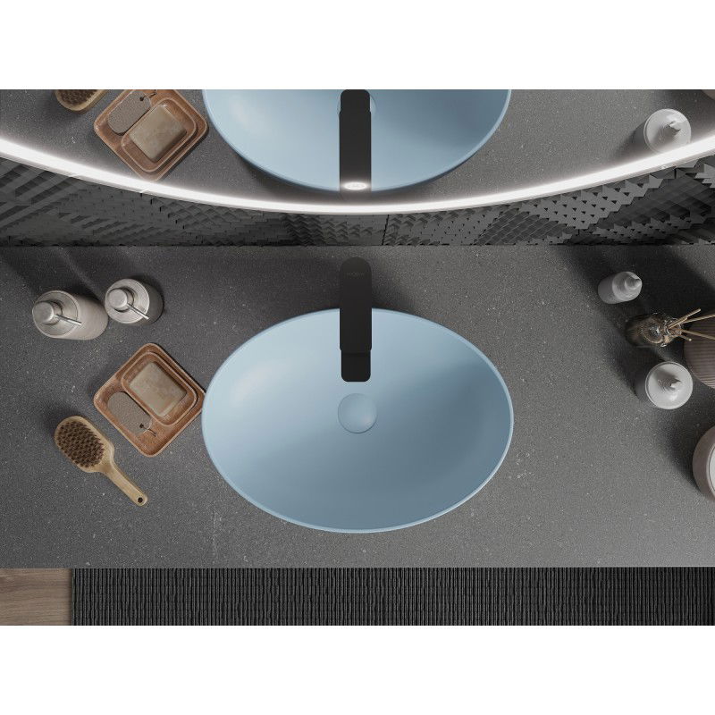 Mexen Cornelia umyvadlo na desku 50 x 37 cm, modrá matná - 21885049