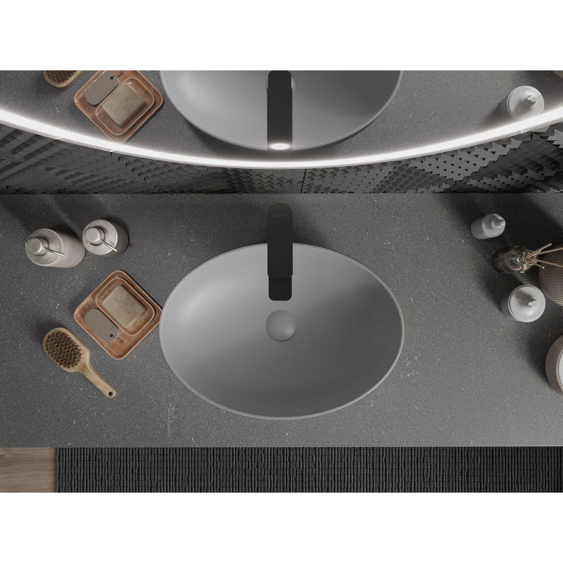 Mexen Cornelia umyvadlo na desku 50 x 37 cm, světle šedá mat - 21885061