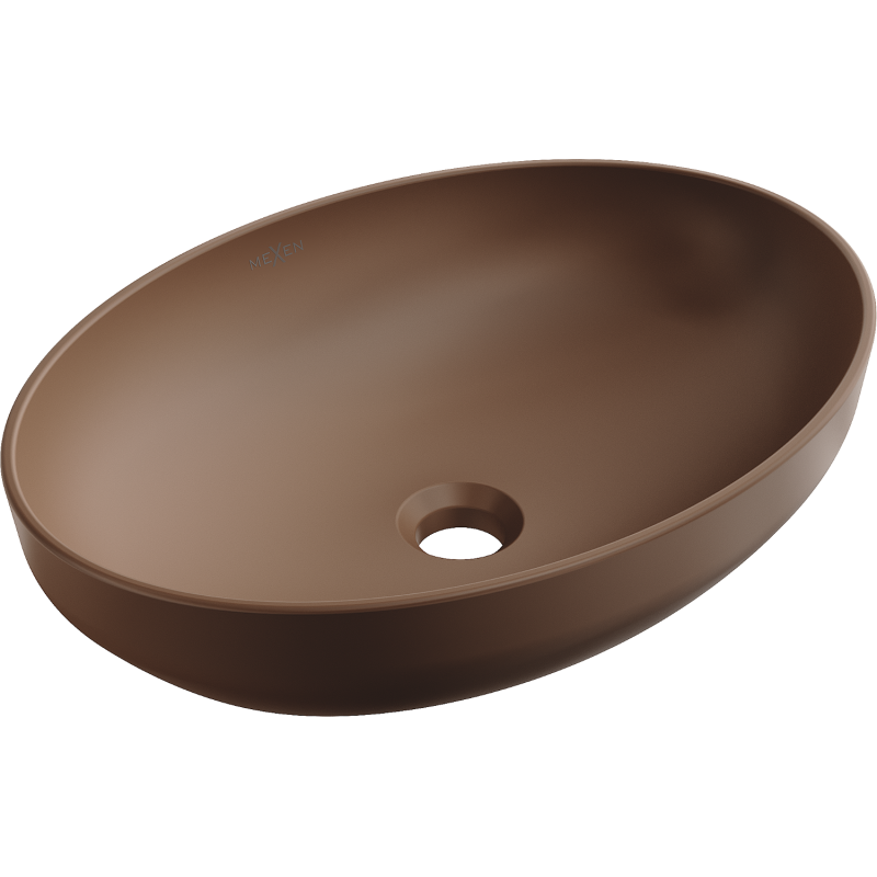 Mexen Cornelia umyvadlo na desku 50 x 37 cm, hnědá mat - 21885068