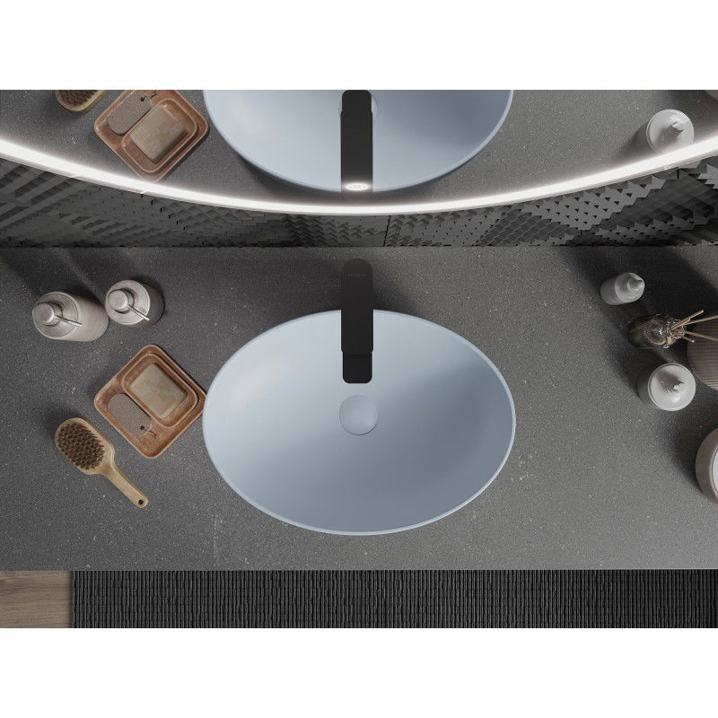 Mexen Cornelia umyvadlo na desku 50 x 37 cm, šedo-modrá matná - 21885069