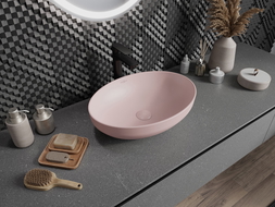 Mexen Cornelia umyvadlo na desku 50 x 37 cm, růžová mat - 21885044