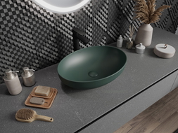 Mexen Cornelia umyvadlo na desku 50 x 37 cm, tmavě zelená mat - 21885047