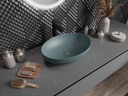 Mexen Cornelia umyvadlo na desku 50 x 37 cm, světle zelený mat - 21885048