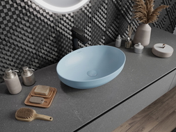 Mexen Cornelia umyvadlo na desku 50 x 37 cm, modrá matná - 21885049