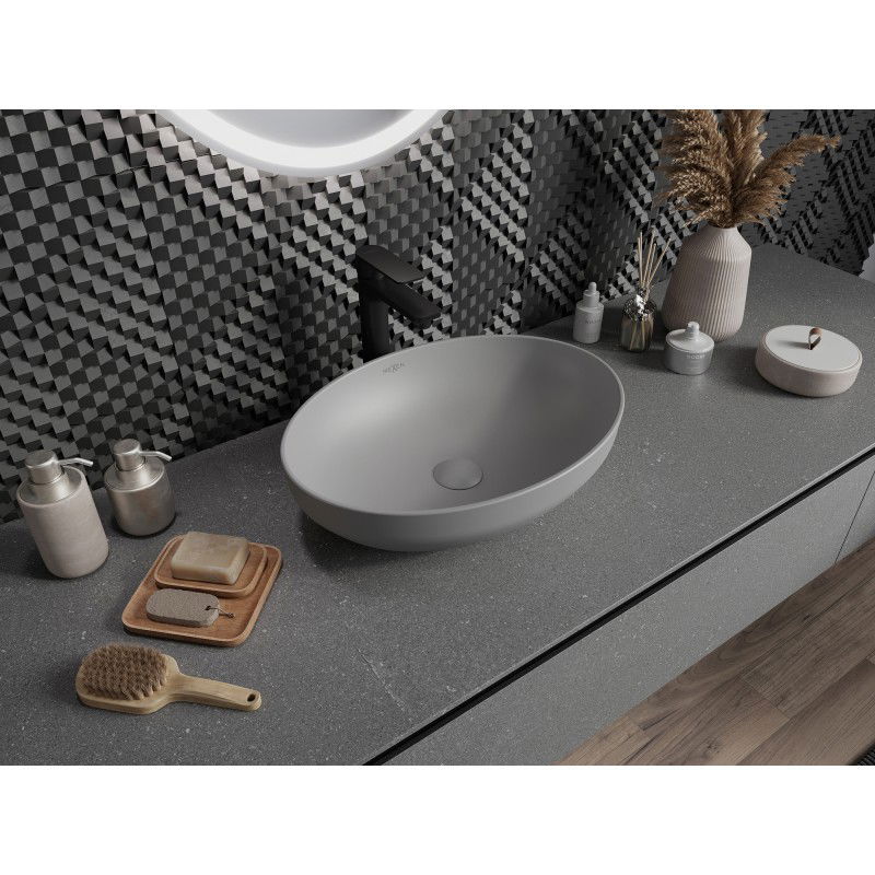 Mexen Cornelia umyvadlo na desku 50 x 37 cm, světle šedá mat - 21885061