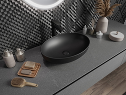 Mexen Cornelia umyvadlo na desku 50 x 37 cm, černá matná - 21885085