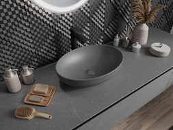 Mexen Cornelia umyvadlo na desku 50 x 37 cm, tmavě šedá mat - 21885071