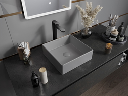 Mexen Goya umyvadlo na desku 35 x 35 cm, světle šedá mat - 22183561