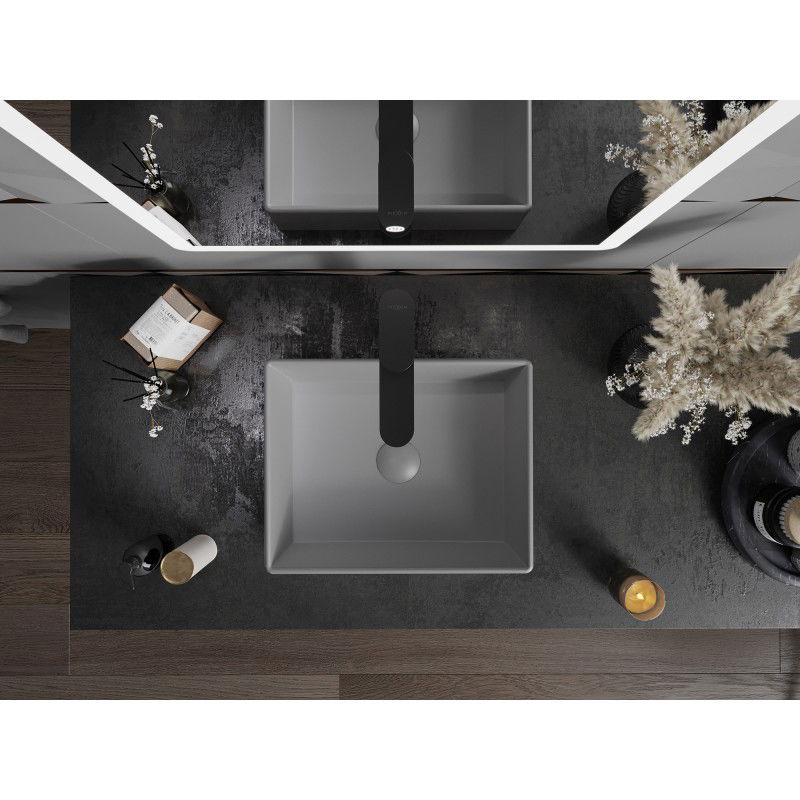 Mexen Goya umyvadlo na desku 40 x 32 cm, světle šedá matná - 22184061