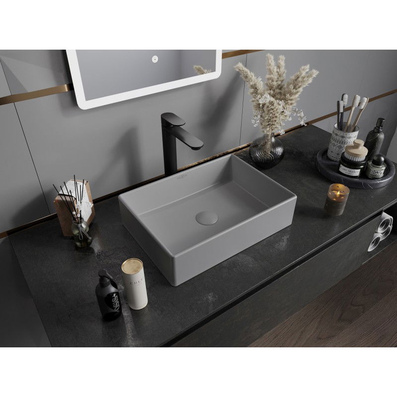 Mexen Goya umyvadlo na desku 45 x 32 cm, světlě šedá matná - 22184561