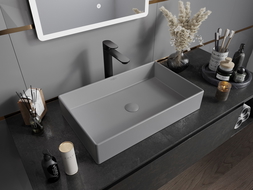 Mexen Goya umyvadlo na desku 60 x 37 cm, světle šedá matná - 22186061