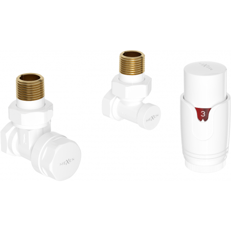 Mexen G00 úhlová termostatická sada, bílá - W901-900-20