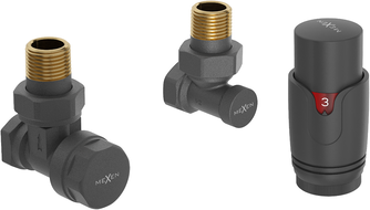 Mexen G00 termostatická sada, úhlová, antracit - W901-900-66