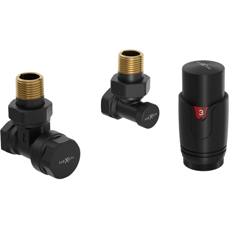 Mexen G00 sada termostatická rohová, černá - W901-900-70