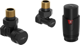 Mexen G00 sada termostatická rohová, černá - W901-900-70
