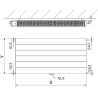 Mexen CCL22 Line deskový radiátor 600 x 1100 mm, připojení dolní středové, 1741 W, bílý - W6C22L-060-110-00