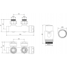Mexen G00 rohová termostatická sada, Duplex, DN50, chrom - W907-900-01