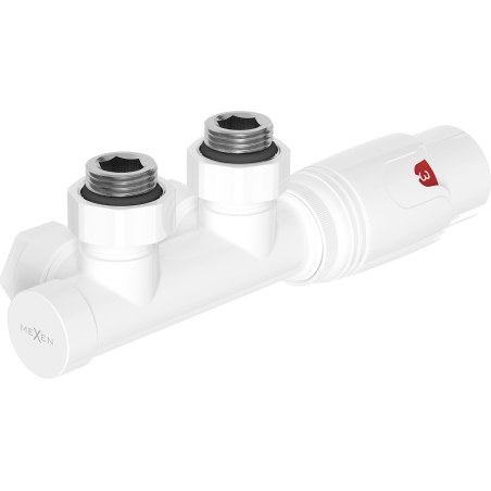 Mexen G00 termostatický rohový set, Duplex, DN50, bílý - W907-900-20