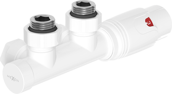 Mexen G00 termostatický rohový set, Duplex, DN50, bílý - W907-900-20