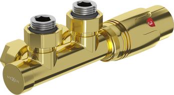 Mexen G00 termostatický set úhlový, Duplex, DN50, zlatý - W907-900-50