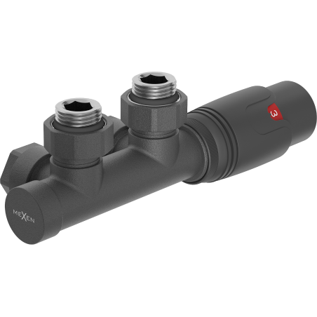 Mexen G00 úhlová termostatická sada, Duplex, DN50, antracit - W907-900-66