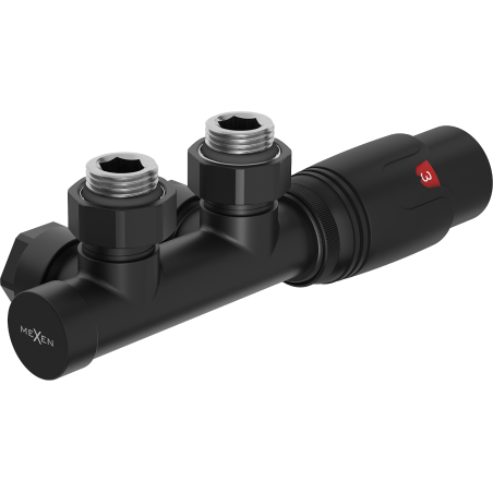 Mexen G00 úhlová termostatická sada, Duplex, DN50, černá - W907-900-70