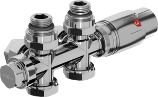 Mexen G00 termostatická sada úhlová/přímá, Duplex, DN50, chrom - W908-900-01