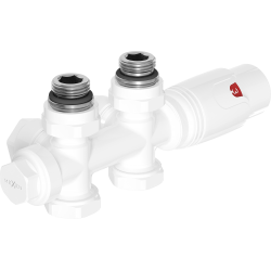 Mexen G00 termostatická sada rohová/přímá, Duplex, DN50, bílá - W908-900-20