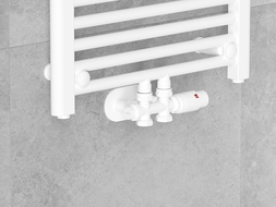 Mexen G00 termostatická sada rohová/přímá, Duplex, DN50, bílá - W908-900-20