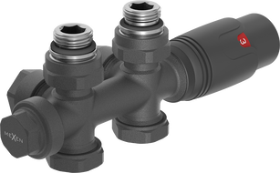 Mexen G00 termostatická sada rohová/přímá, Duplex, DN50, antracit - W908-900-66