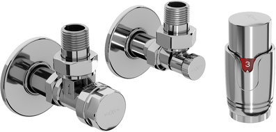 Mexen G00 rohová termostatická sada s krytem R, chrom - W901-900-904-01