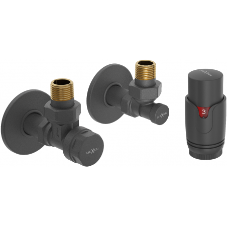 Mexen G00 termostatická sada úhlová s krytem R, antracit - W901-900-904-66