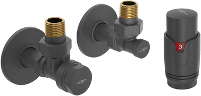 Mexen G00 termostatická sada úhlová s krytem R, antracit - W901-900-904-66
