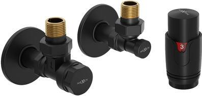Mexen G00 termostatická sada úhlová s maskovacími prvky R, černá - W901-900-904-70