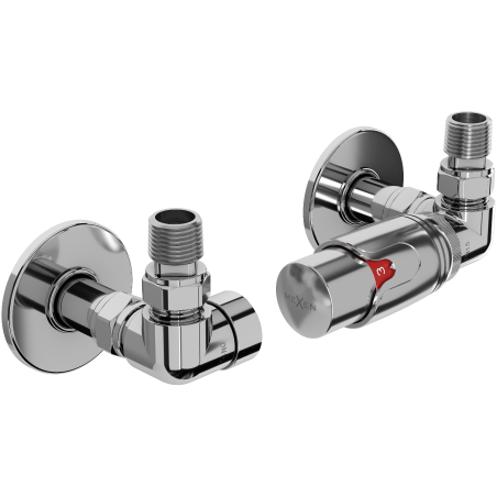 Mexen G00 termostatická sada osová s krycí rozetou R, chrom - W903-900-904-01