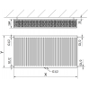 Mexen CC33 deskový radiátor 300 x 800 mm, středové spodní připojení, 1067 W, antracit - W6C33-030-080-66