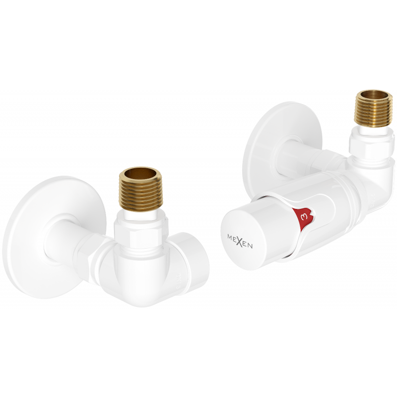 Mexen G00 axially mounted thermostatic set with cover R, white - W903-900-904-20