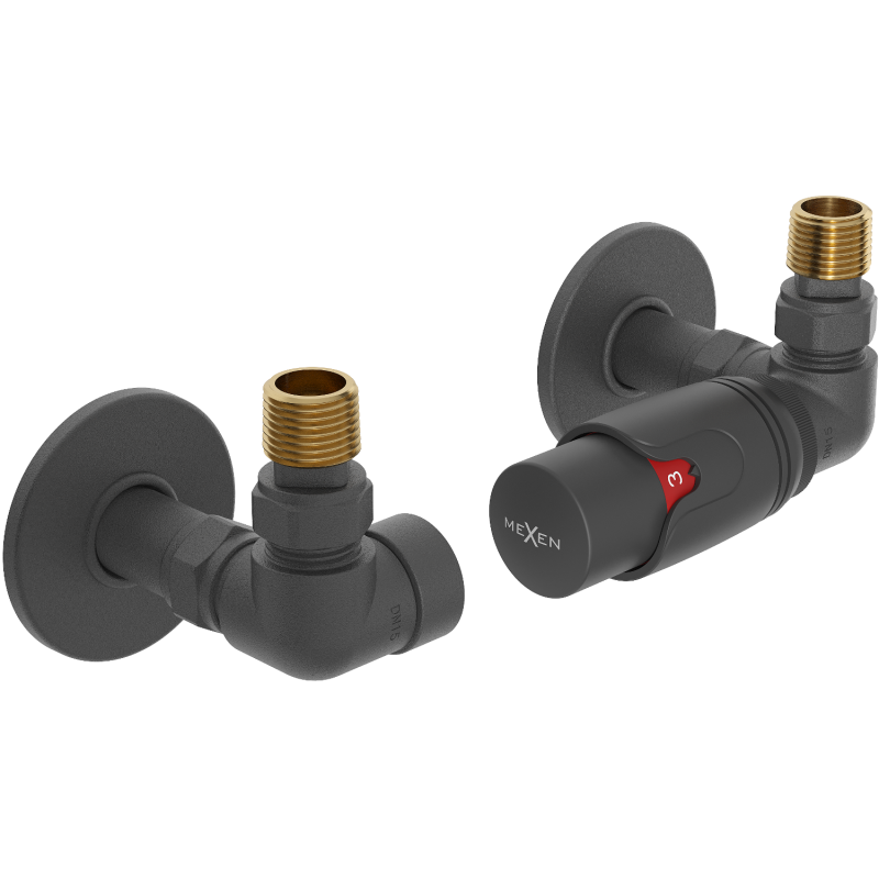 Mexen G00 termostatická sada osová s krytkou R, antracit - W903-900-904-66