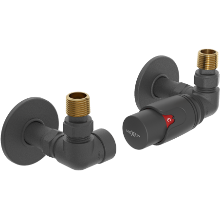 Mexen G00 termostatická sada osová s krytkou R, antracit - W903-900-904-66